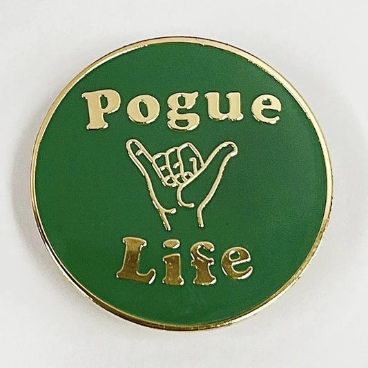 Pogue life enamel pin green buttons metal badge brooches