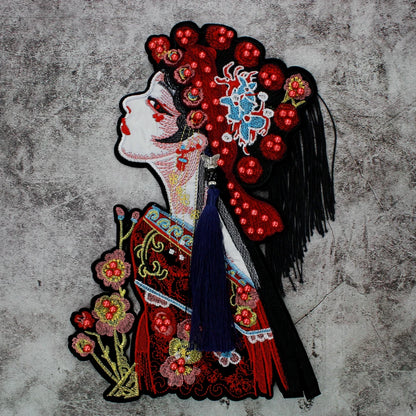 Embroidery Cartoon figure Opera characters embroidered applique Peking beaded Patches Patch by sewing