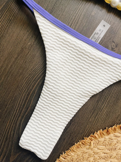 Women Sexy Triangle Swimsuit Solid Swimwear Padded Bathers Bathing Swimming String Bikini Suit