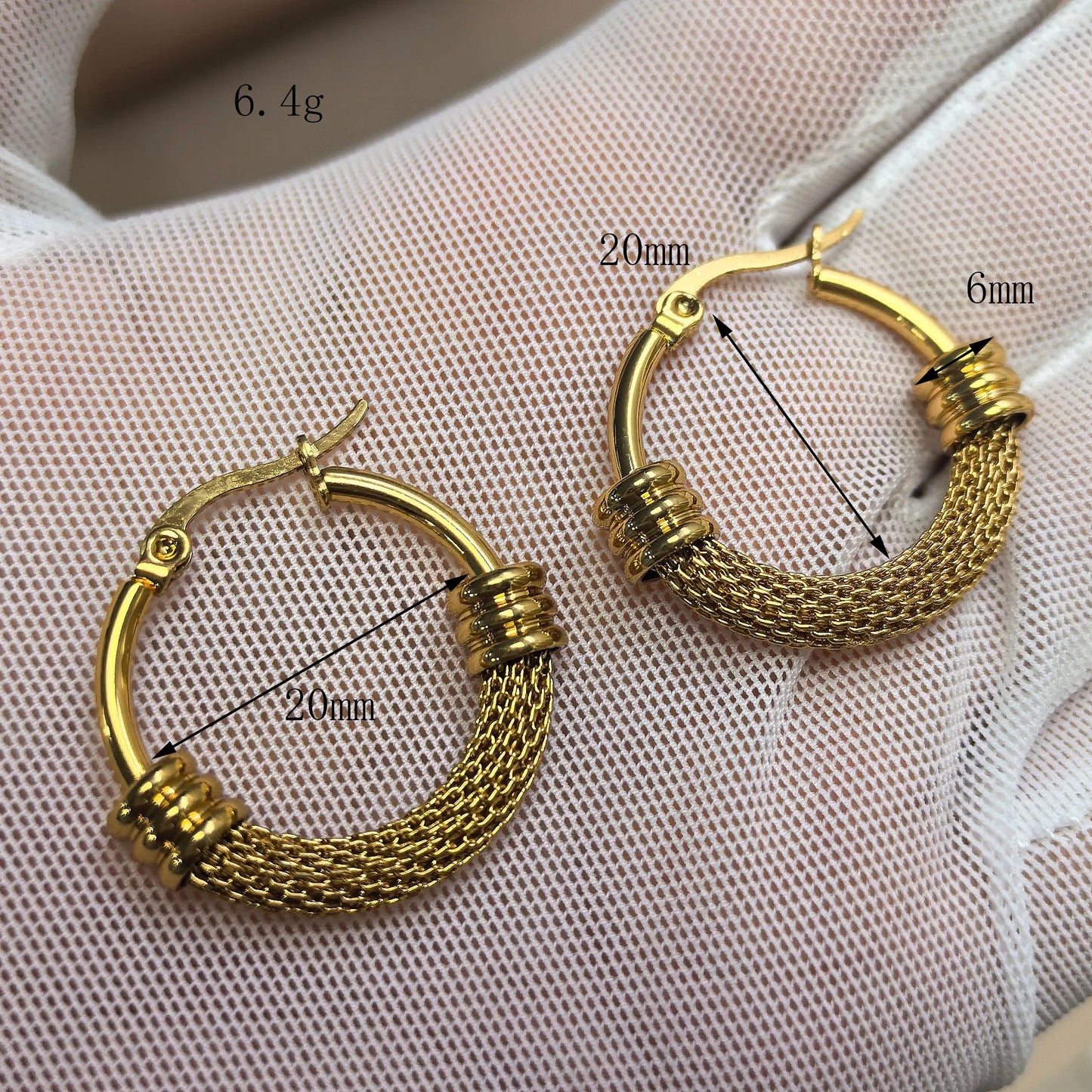 Exaggerated 18K Gold Plated Stainless Steel Women's Earrings Jewelry Gifts