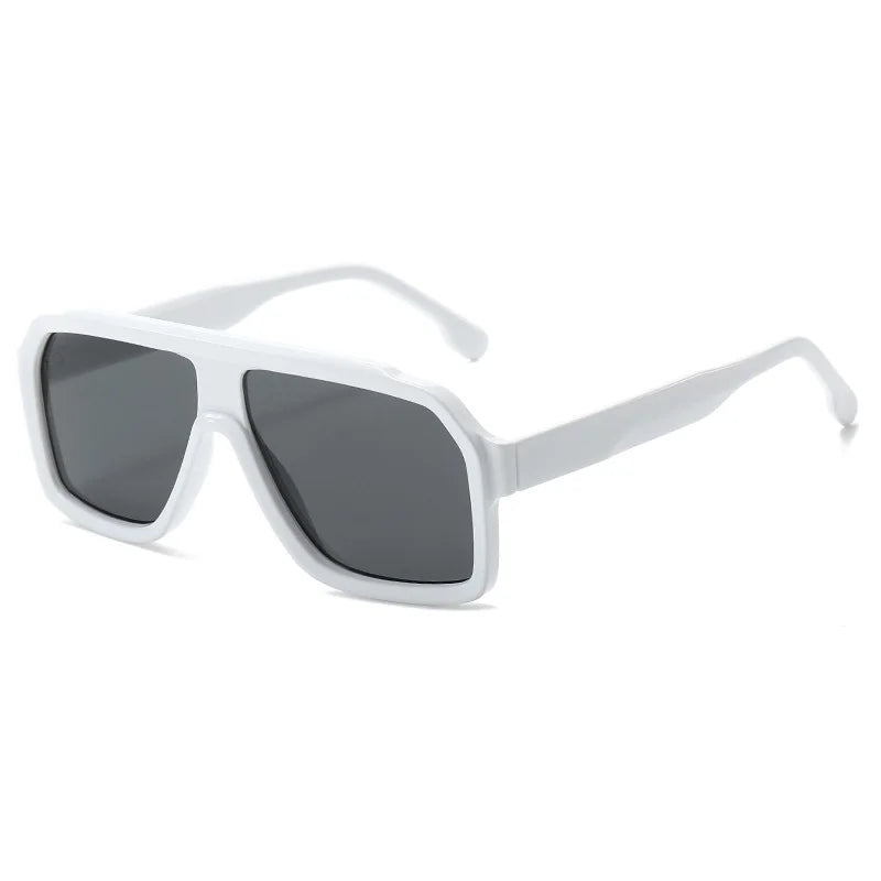 Men Women Double Color Frame Shade Designer UV400 Square Sunglasses Glass