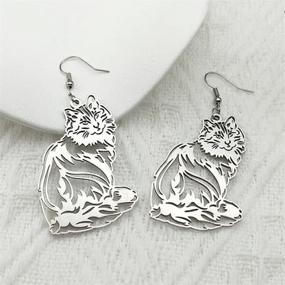 Cute Cat Ragdoll Kitty Women Men Stainless Steel Silver Color Chain Pendant Necklace