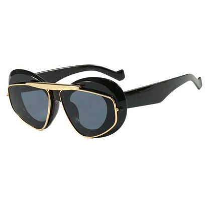 Men Women y2K Hip Hop Punk Oval Designer Square UV400 Glassess Sunglasses
