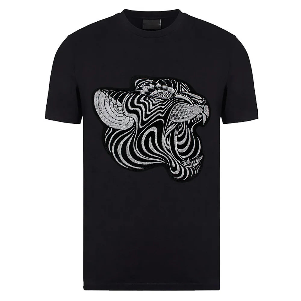 Large Black Snake Embroidery Tiger Maple Leaf Patches for Clothes Patch Stickers DIY Punk Badges for Iron-on Applique