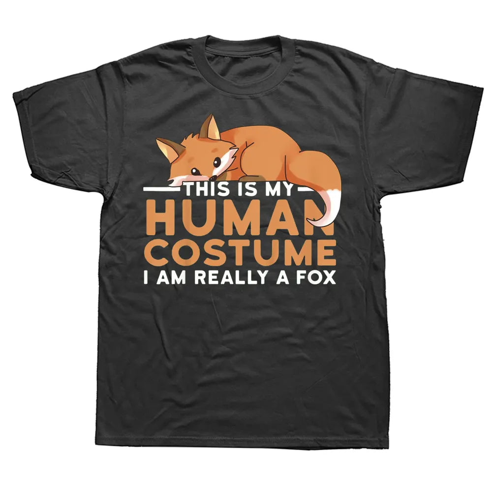This Is My Human Costume I'm Really a Fox Halloween Men Short Sleeve Tees T-shirt