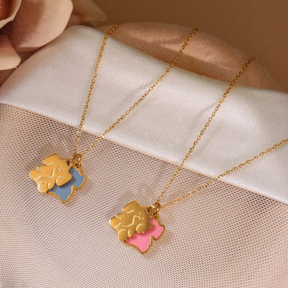 Women's Elephant Stainless Steel 18k Gold Plated Pendant Necklace