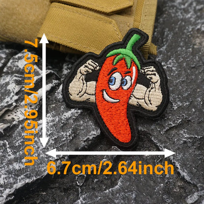Funny Spicy Pepper Embroidered Patch Iron-On Sewing Clothes Patches Applique