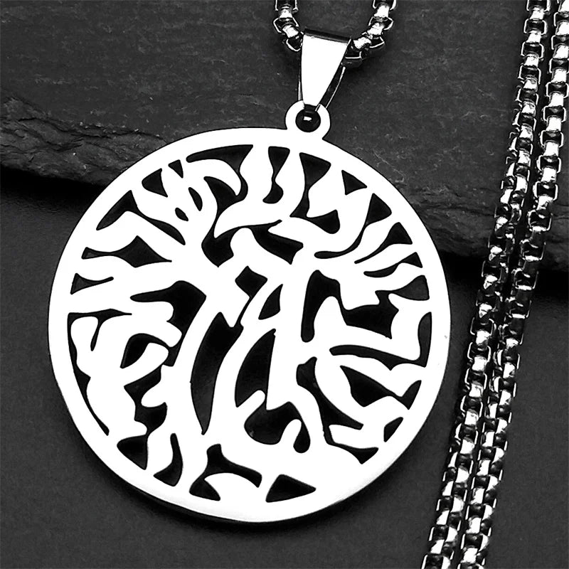 Women Men Stainless Steel Jewish Christianity Tetragrammaton Jehovah Yahweh Hebrew Alphabet Necklace