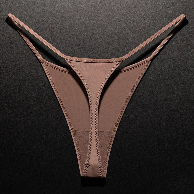 Women Low Waist G-String Leopard Briefs Thong Ice Slik T-back Underwear Seamless Panties