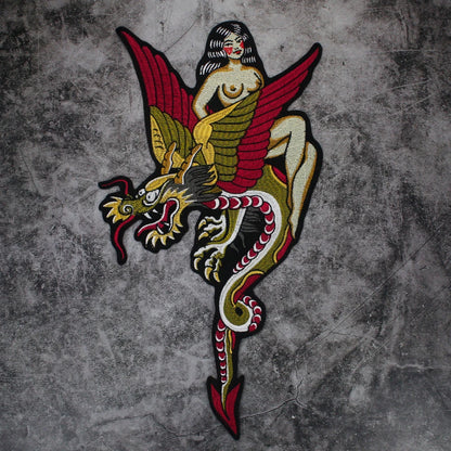 SEXY Women Dragons Patch Appliques Iron on Patches Badge Clothes Sewing