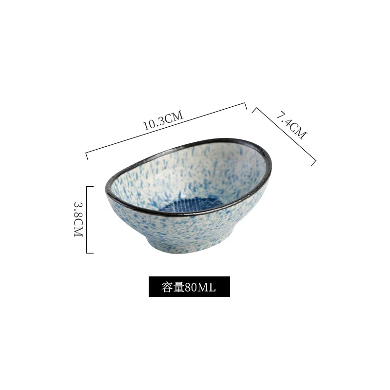 4 Inch Japanese-style Ceramic Disc Dip Sauce Bowl Dish 80ML Retro Plate