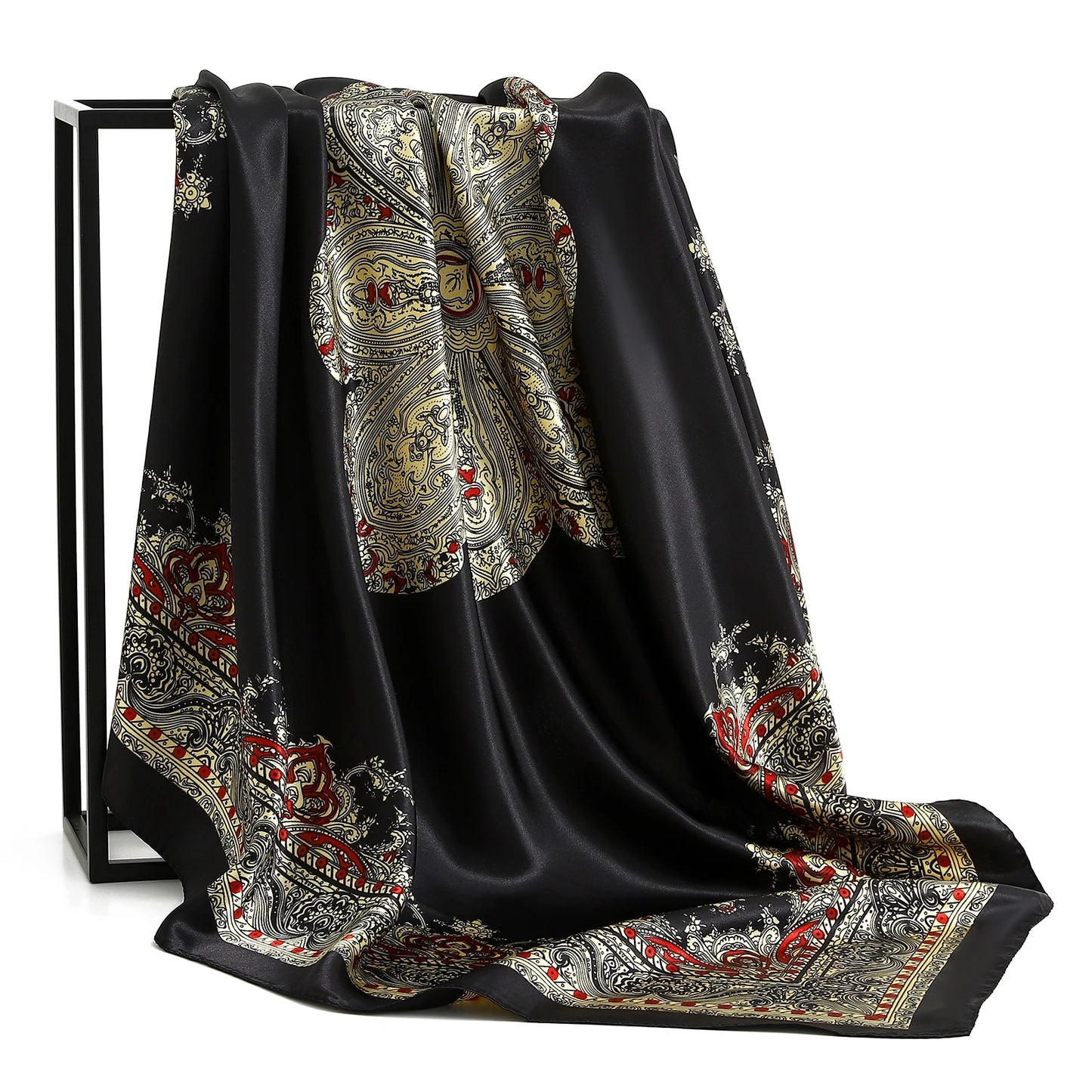 90*90cm Women Four Seasons Square Silk Satin Bandana Wrap Shawl Scarves Scarfs ggk7