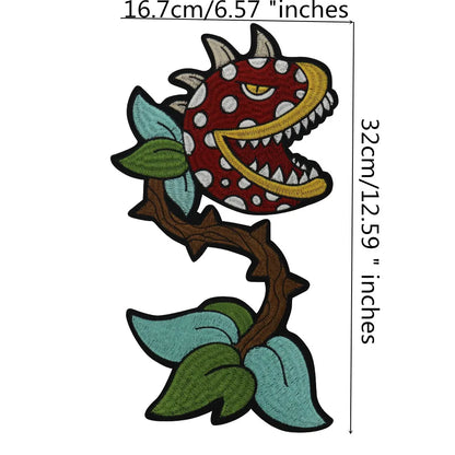 plant Cannibal flower Badges DIY Patc Iron on Embroidered  Applique Backpack Clothing