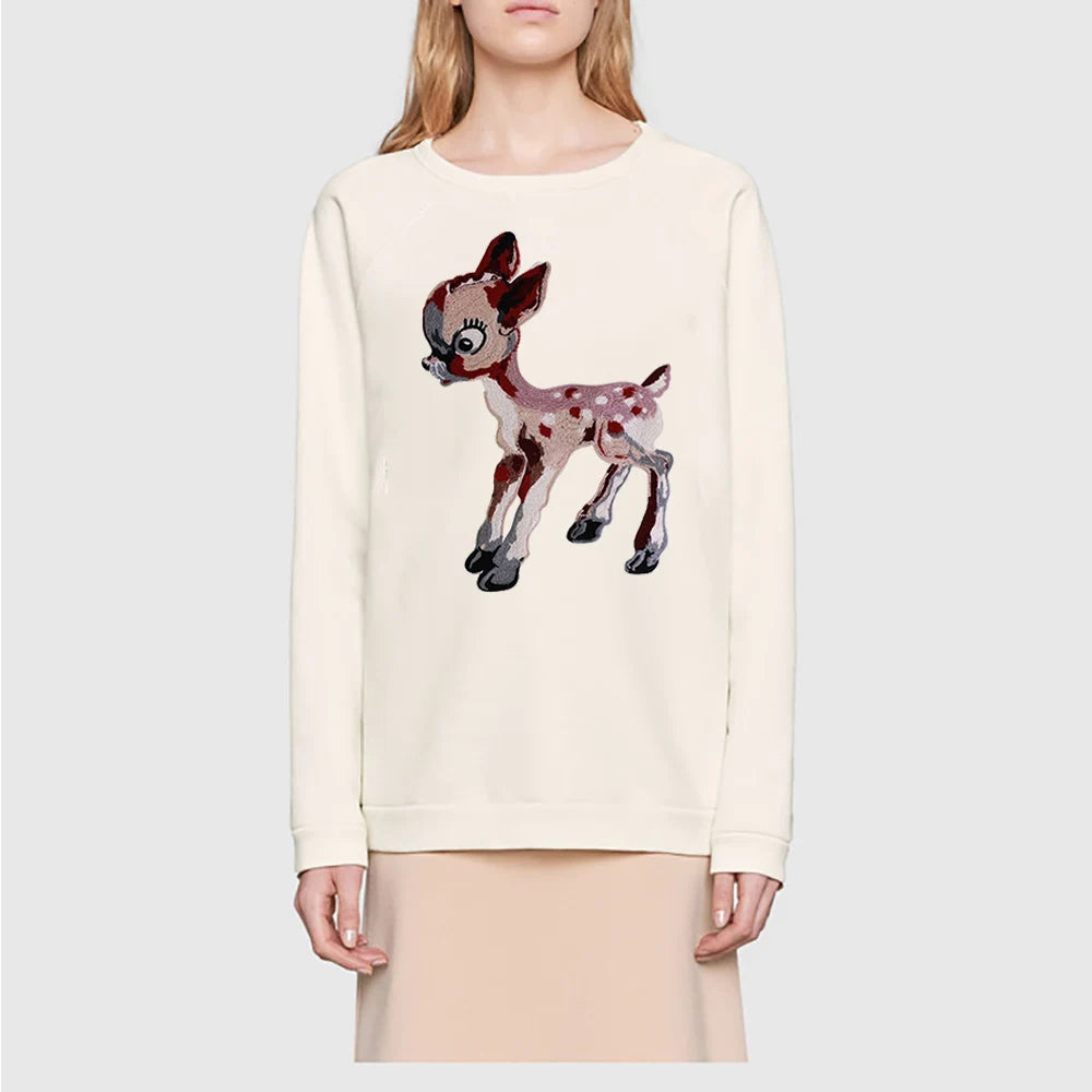 Bambi deer Pattern Embroidery Patch Appliques Iron on Patches Badge Clothes Sewing
