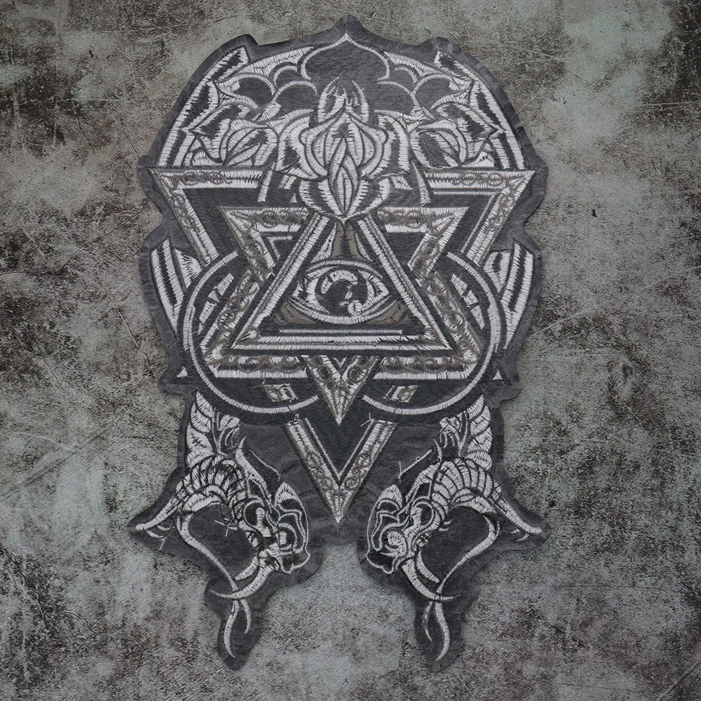 Fashion Punk Eye Skeleton Flower Biker Vest Embroidered Patch Iron On /sew on Clothes Patches