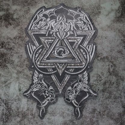 Fashion Punk Eye Skeleton Flower Biker Vest Embroidered Patch Iron On /sew on Clothes Patches