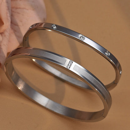 18K Plated Stainless Steel Zircon Fashion Women's Bracelet Bangles Gifts