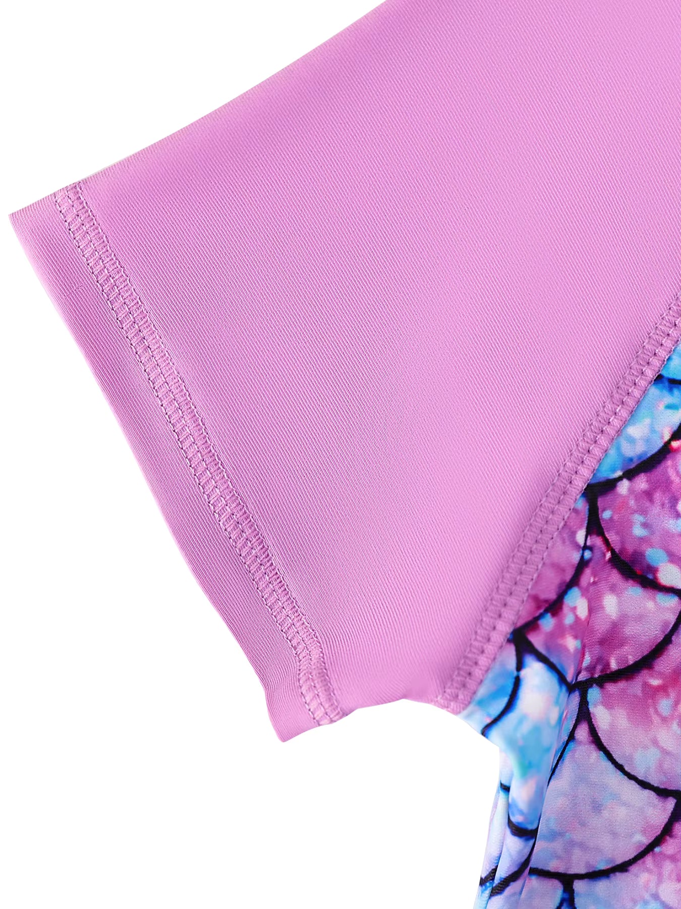 2pcs Girls Kids Short Sleeve Mermaid Scale Tops Boyleg Shorts Swimwear Beach Bathing Suit