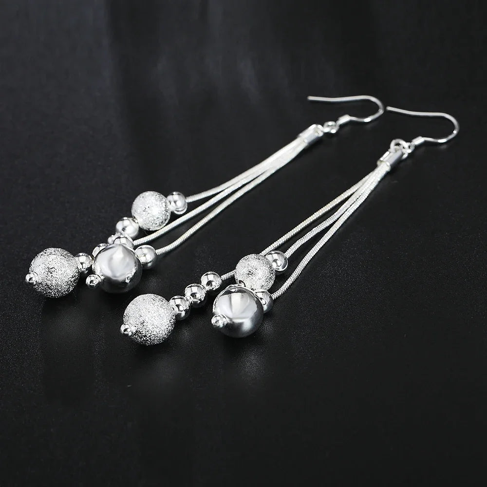 Noble Elegant Charm Pretty Fashion Women 925 Sterling Silver Wedding Party Jewelry Hook Earrings