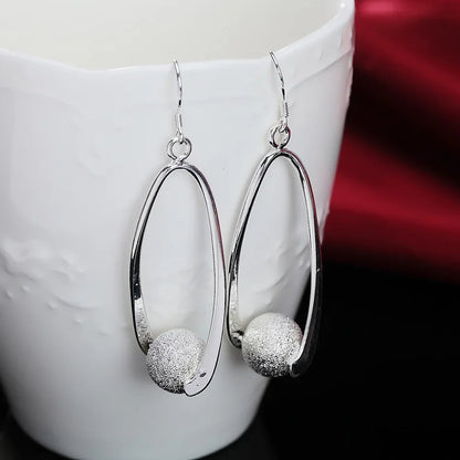Noble Elegant Charm Pretty Fashion Women 925 Sterling Silver Wedding Party Jewelry Hook Earrings