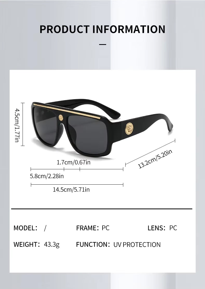 Women Designer Men Women Oversized Vintage Punk Shades Driving Glasses