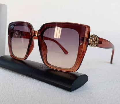 Men Women Glamour Designer Oversized Square Rimless Eyewear UV400 Sunglasses