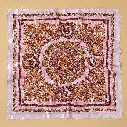 Women Fashion Silk Square Scarf Printed Flower Pashmina Bandana Scarves