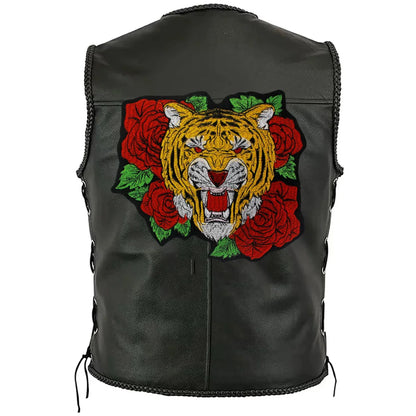 Large Size Biker Applique Fierce Tiger head Embroidery Patches Iron on for Clothes Animal Stickers Patch