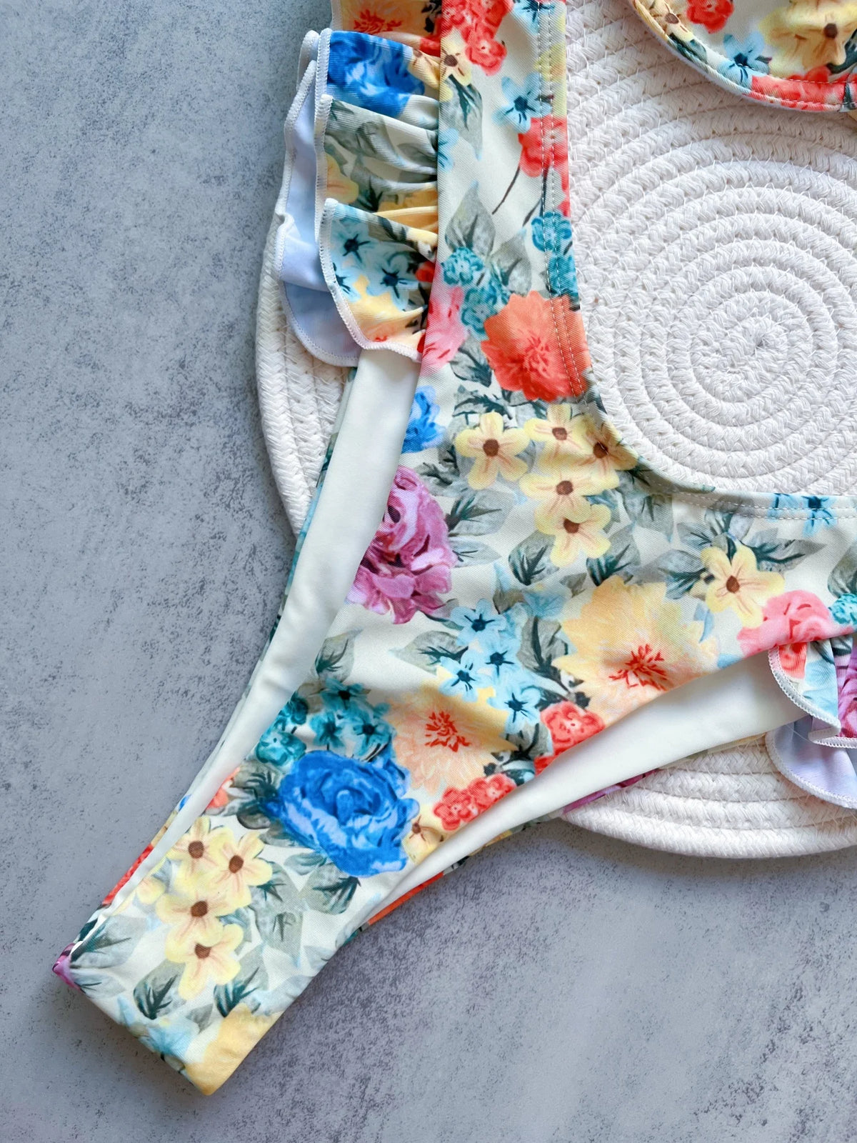 Women Flowers Printed Brazilian Underwired Bikini Swimsuit Swimwear Two-pieces Bather Bathing Suit