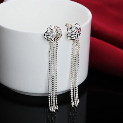 Noble Elegant Charm Pretty Fashion Women 925 Sterling Silver Wedding Party Jewelry Hook Earrings