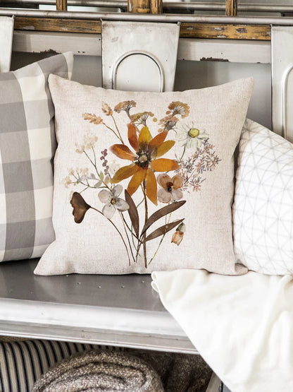 Plant Wildflower Abstract Watercolor Flower Deco Pillowcase Cushion Cover