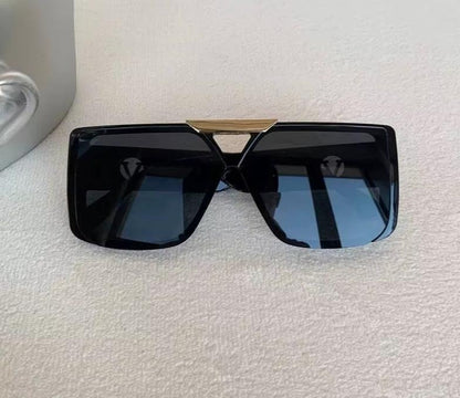 Men Women Punk Vintage Square Designer Letter V Driving UV400 Eyewear Sunglasses