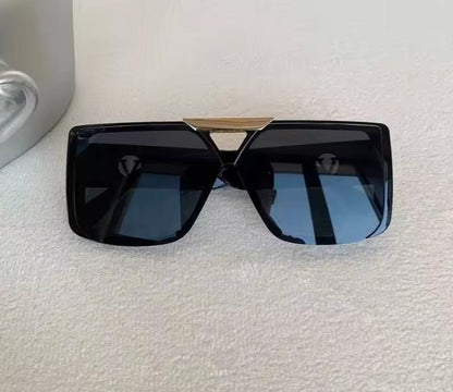 Men Women Punk Vintage Square Designer Letter V Driving UV400 Eyewear Sunglasses
