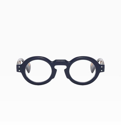 Women Men Punk Double Color Shades Rivets Clear Lens Frame UV400 Round Sunglasses