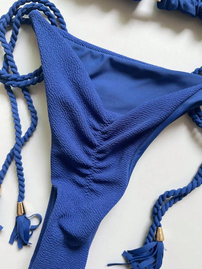 Sexy solid color women's bikini swimsuit two-piece beach Swimwear bikini suit