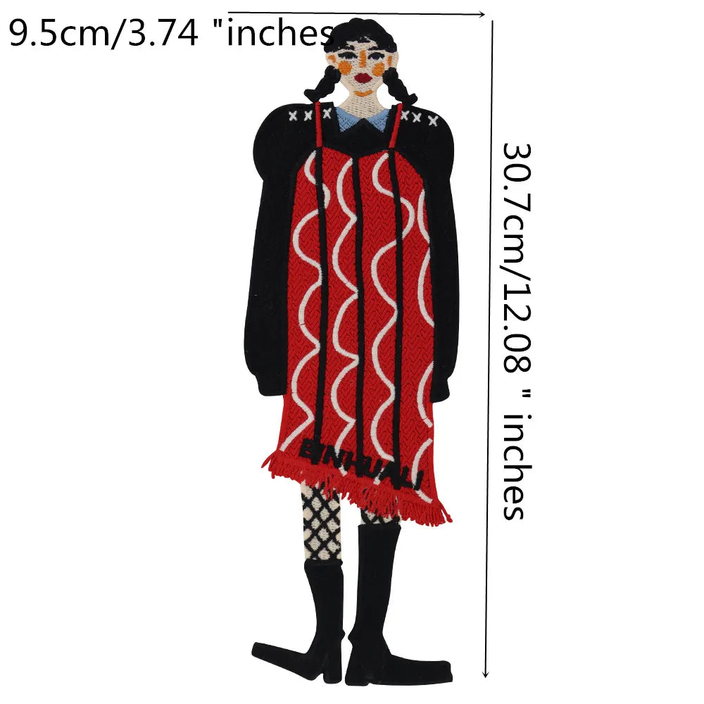 Cartoon Characters Embroidery Patches Girl Stickers sew on Clothing DIY Craft