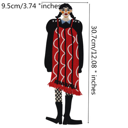 Cartoon Characters Embroidery Patches Girl Stickers sew on Clothing DIY Craft
