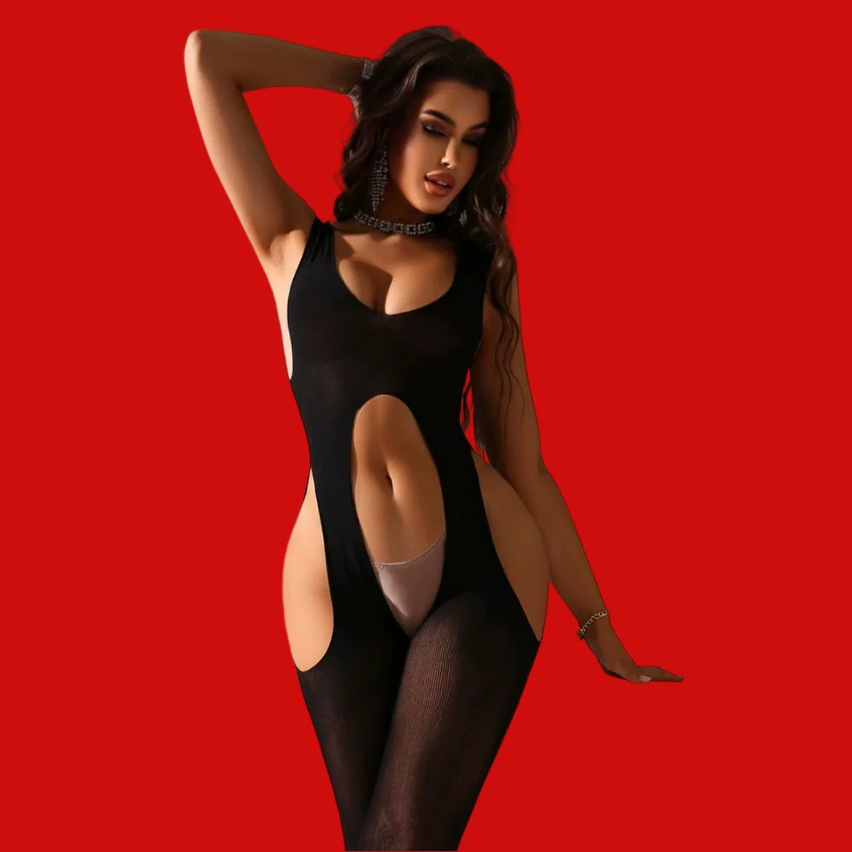 Sexy Open Crotch Bodystocking Mesh Body Stockings Erotic Underwear Crotchless Fishnet Lingerie