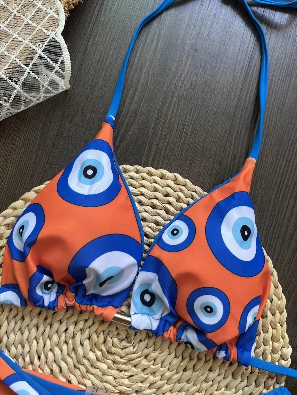 Sexy Women Swimsuit Print Bandage Bikini Two-piece Triangle Swimwear Bathing Suit Brazilian Suit