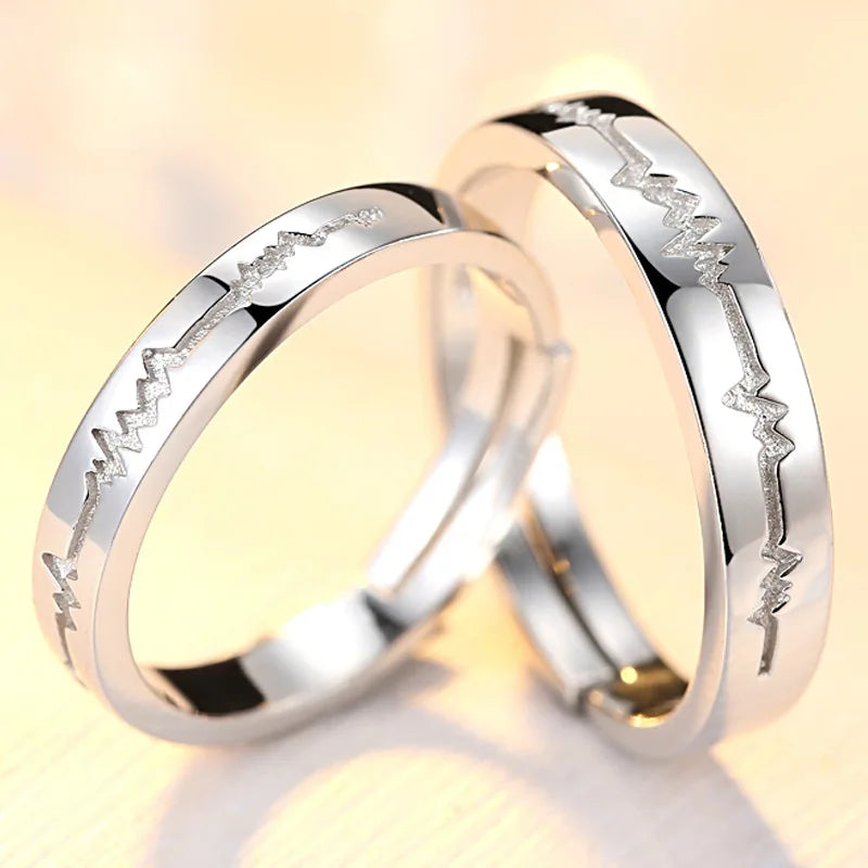 Solid Unisex 925 Sterling Silver Wedding Bridal Party Engagement Couple Rings