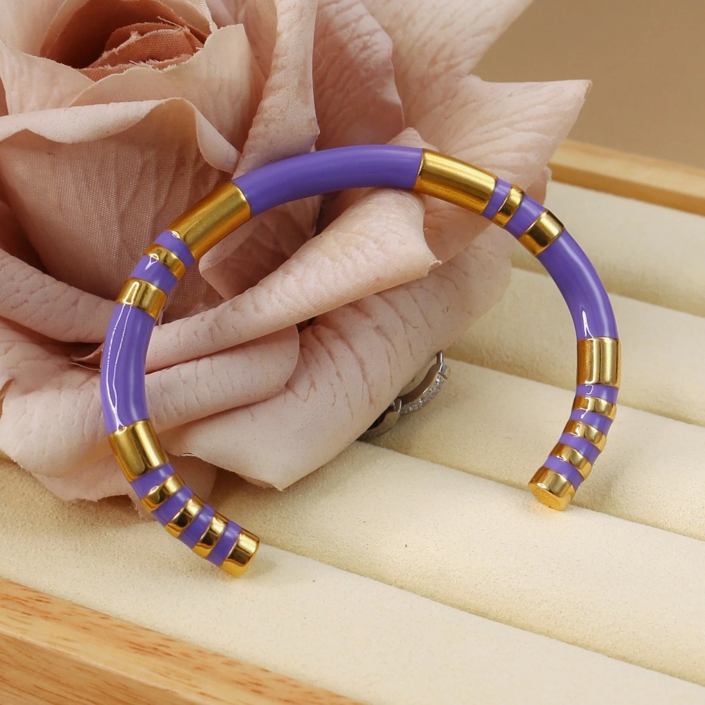 Waterproof High-end Enamel Open Retro Fashion Delicate Bangle Bracelet