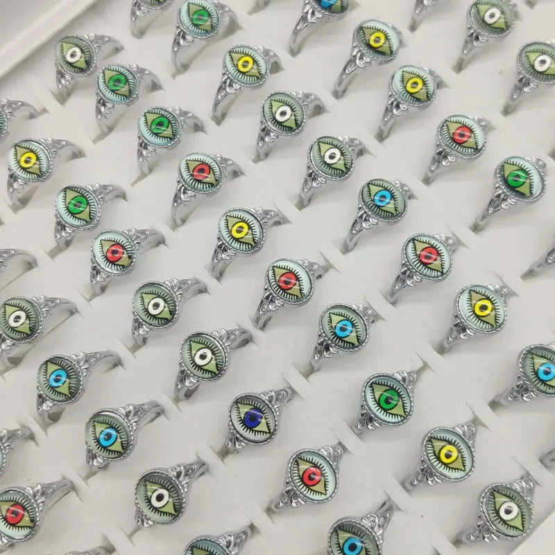 50pc/Lot Wholesales Women Gold Antique Silver Plate Enamel Opal Crystal Snake Rings