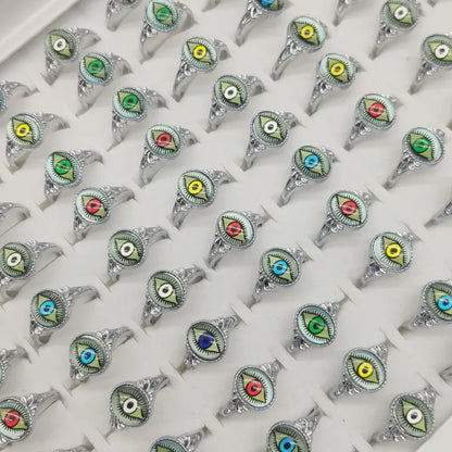 50pc/Lot Wholesales Women Gold Antique Silver Plate Enamel Opal Crystal Snake Rings