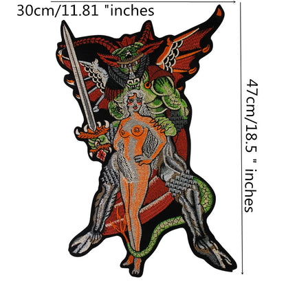 SEXY Women Dragons Patch Appliques Iron on Patches Badge Clothes Sewing