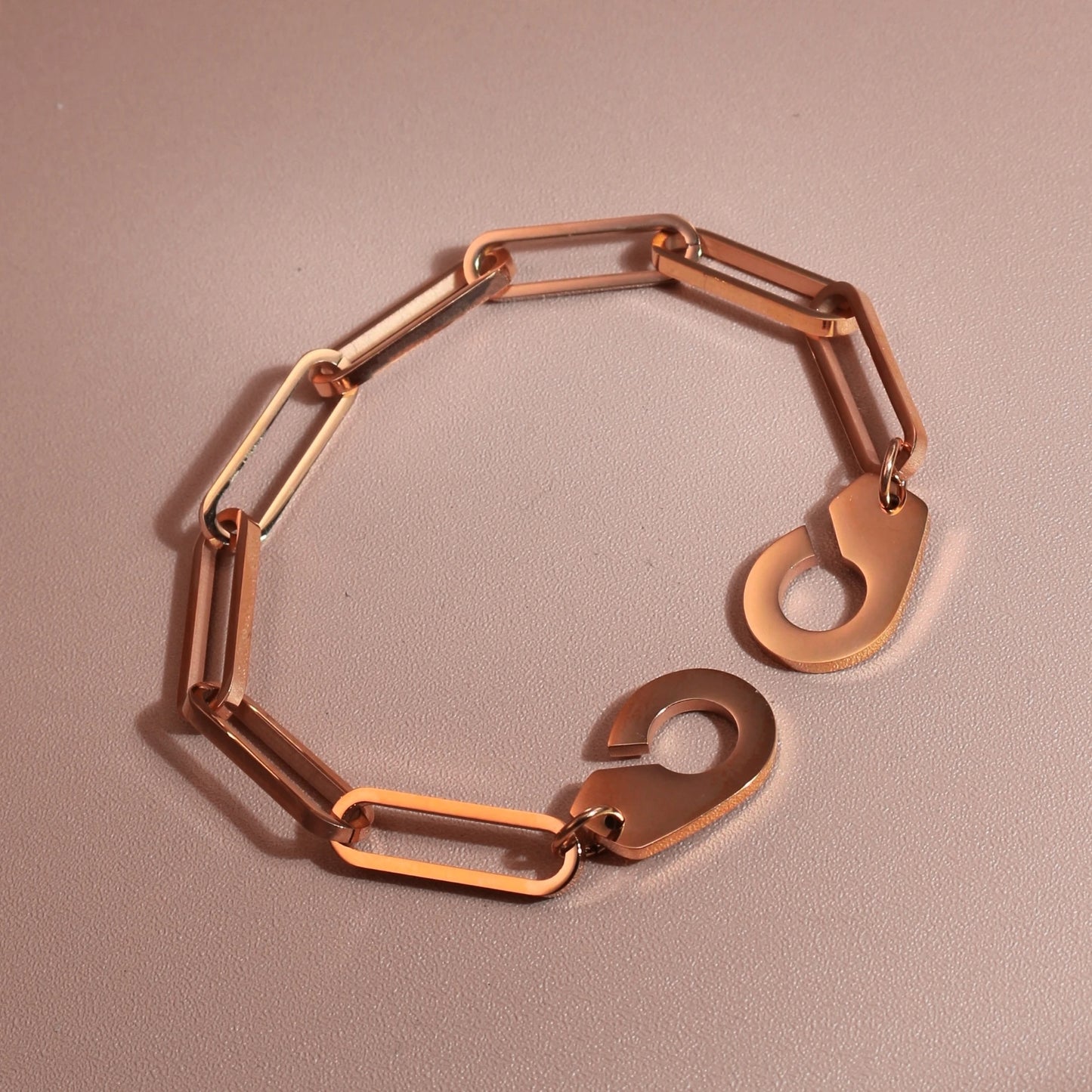 Women 18K Gold-Plated Stainless Steel Bead Open Bracelet Clasp Design Bangles Jewelry