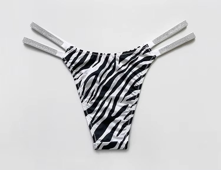 Women Thongs Rhinestones Diamonds G-string Sports Thong Low Waist Shorts Briefs T-back Panties