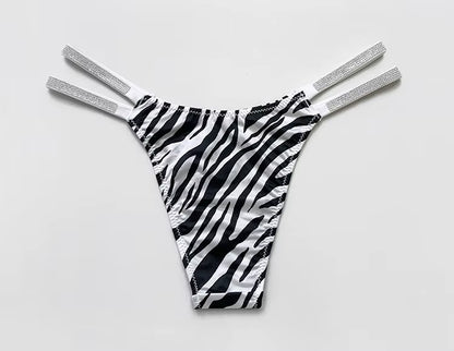 Women Thongs Rhinestones Diamonds G-string Sports Thong Low Waist Shorts Briefs T-back Panties