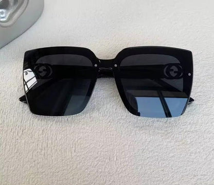 Men Women Glamour Designer Oversized Square Rimless Eyewear UV400 Sunglasses