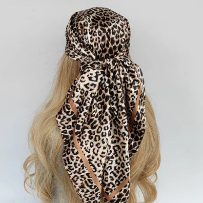 90cm Women Four Seasons Square Silk Satin Bandana Wrap Shawl Scarves Scarfs Spk11