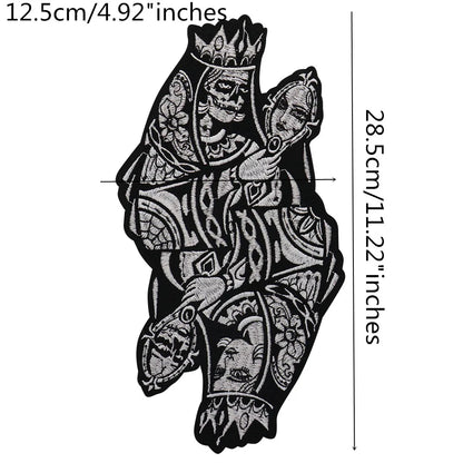 Embroidered Women Poker Skull the Crown Patch Appliques Iron on Patches Badge Clothes Sewing